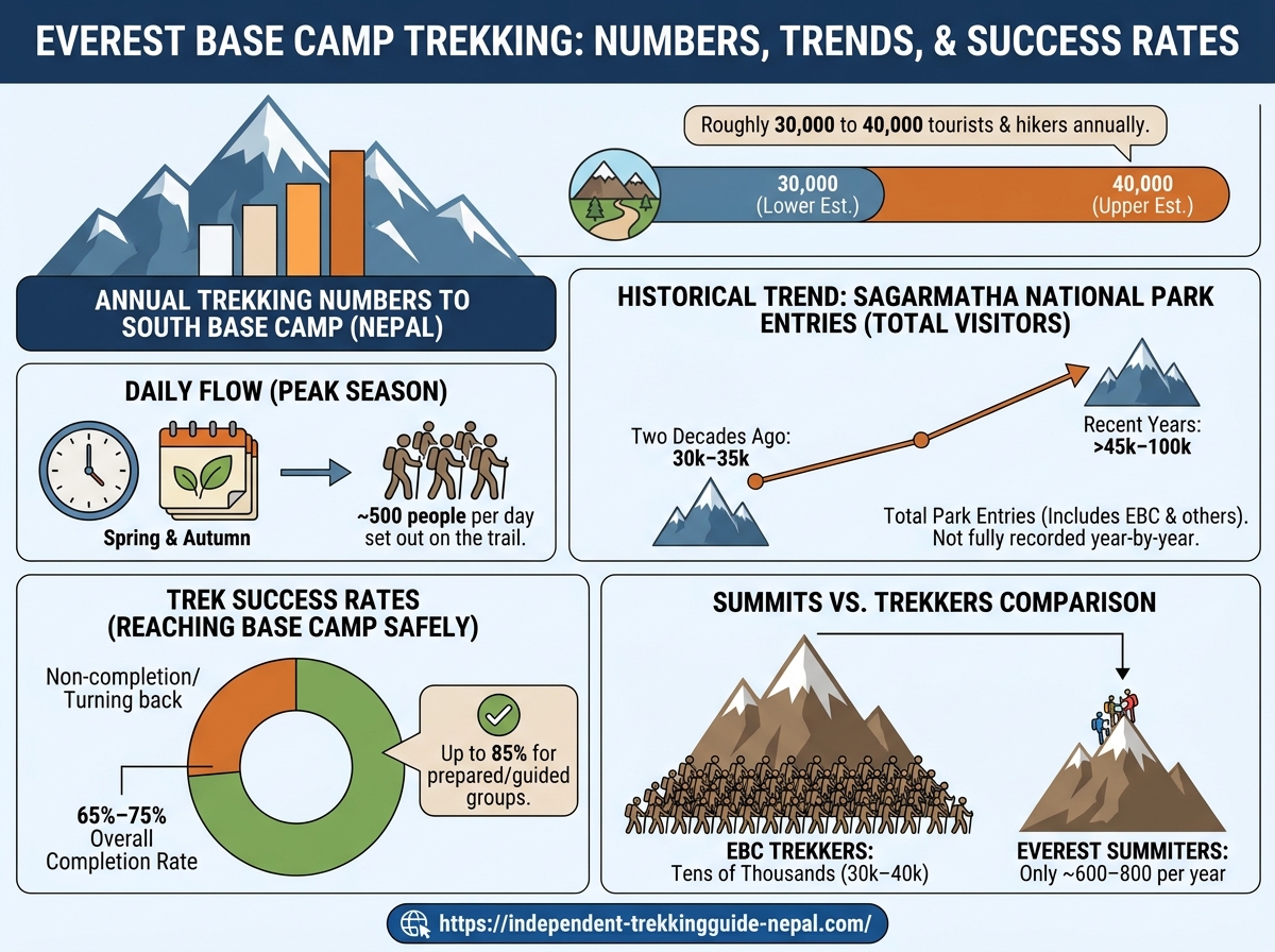 Everest base camp trekking statistics